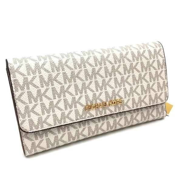 Michael Kors Large Trifold Wallet Vanilla/Brown (NWT) - Picture 4 of 7